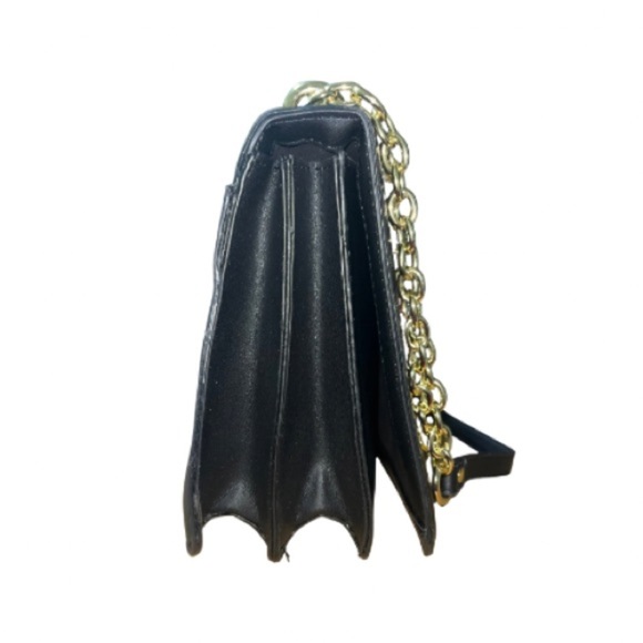 Steve Madden Floral Crossbody Womens Bag, Black Gold Chain Straps - Picture 10 of 14